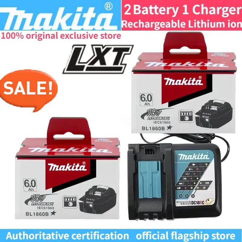 100% Original Makita 6Ah for Makita 18V Battery BL1840 BL1830B BL1850B BL1850 BL1860 BL1815 Replacement Lithium Battery
100% Original Makita 6Ah for Makita 18V Battery BL1840 BL1830B BL1850B BL1850 BL1860 BL1815 Replacement Lithium Battery