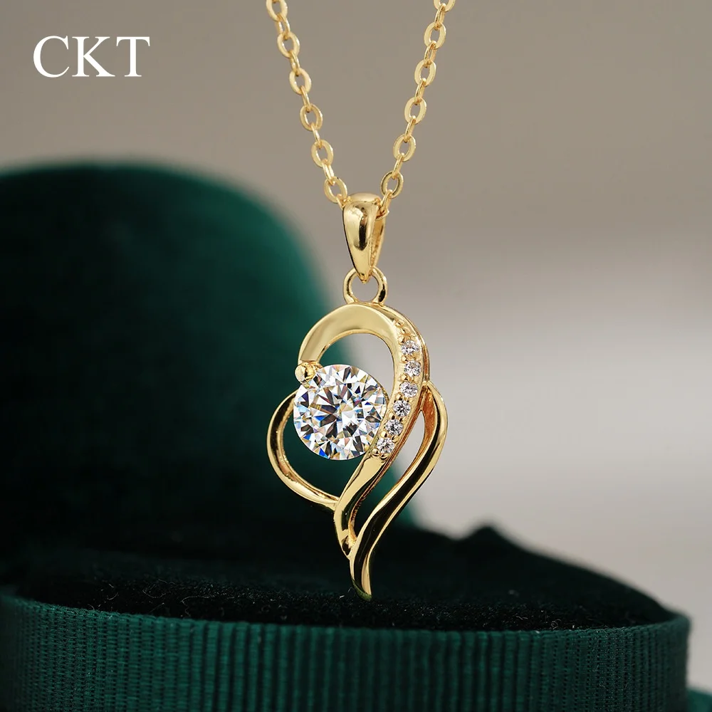 CKT Irregular Clavicle Chain Pendant with 1ct Diamond Moissanite Necklace Women's in 14K Gold Wedding Fine Jewelry
CKT Irregular Clavicle Chain Pendant with 1ct Diamond Moissanite Necklace Women's in 14K Gold Wedding Fine Jewelry