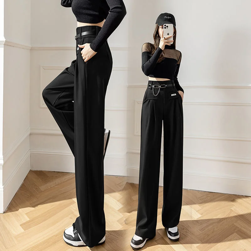 New Korean Version with Versatile Draping High Waist Pleated Casual Straight Wide-leg Pants
New Korean Version with Versatile Draping High Waist Pleated Casual Straight Wide-leg Pants