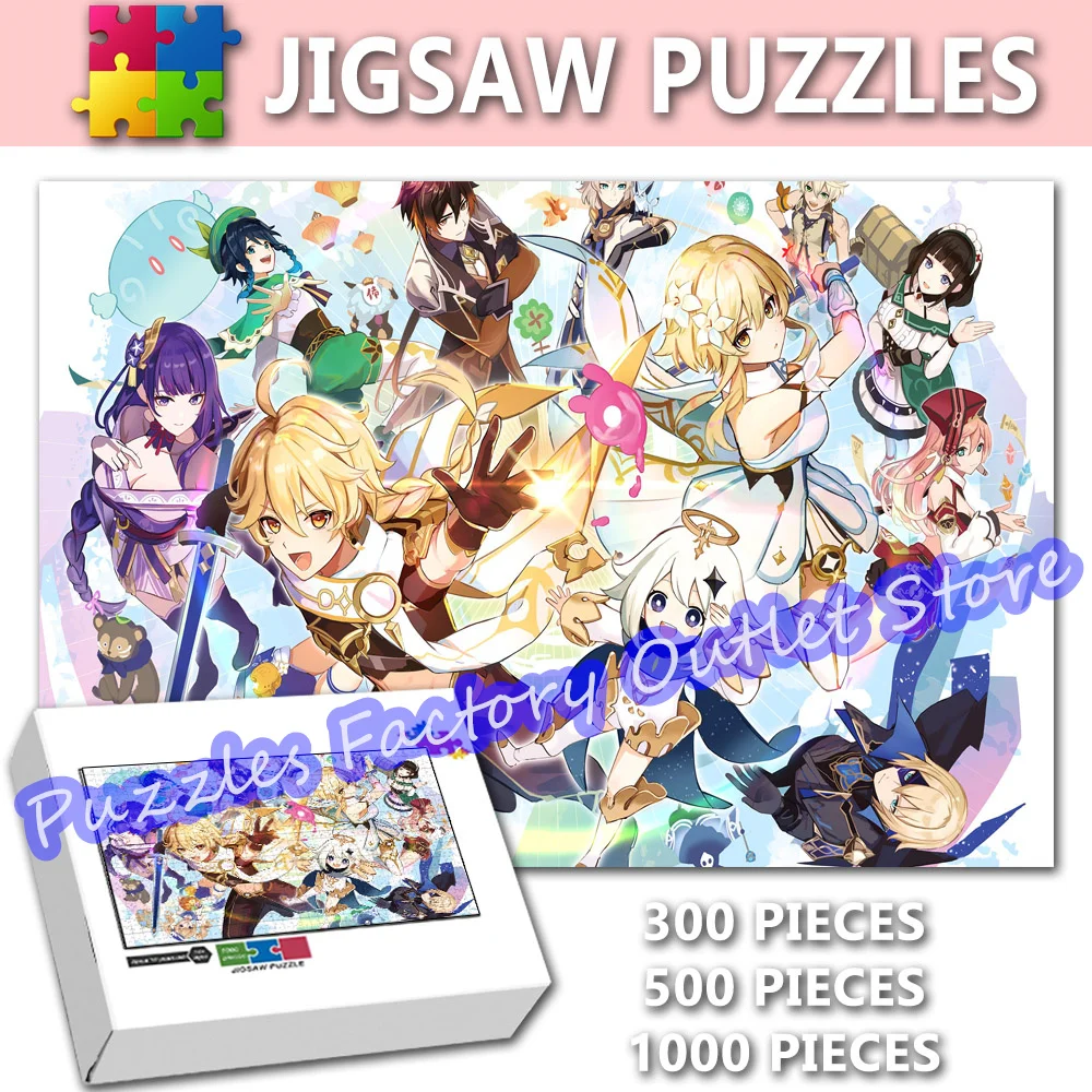 Cartoon Jigsaw Puzzles Genshin Impact 300/500/1000 Pieces Game Video Print Puzzle for Kids Decompress Educational Toys Gifts
Cartoon Jigsaw Puzzles Genshin Impact 300/500/1000 Pieces Game Video Print Puzzle for Kids Decompress Educational Toys Gifts