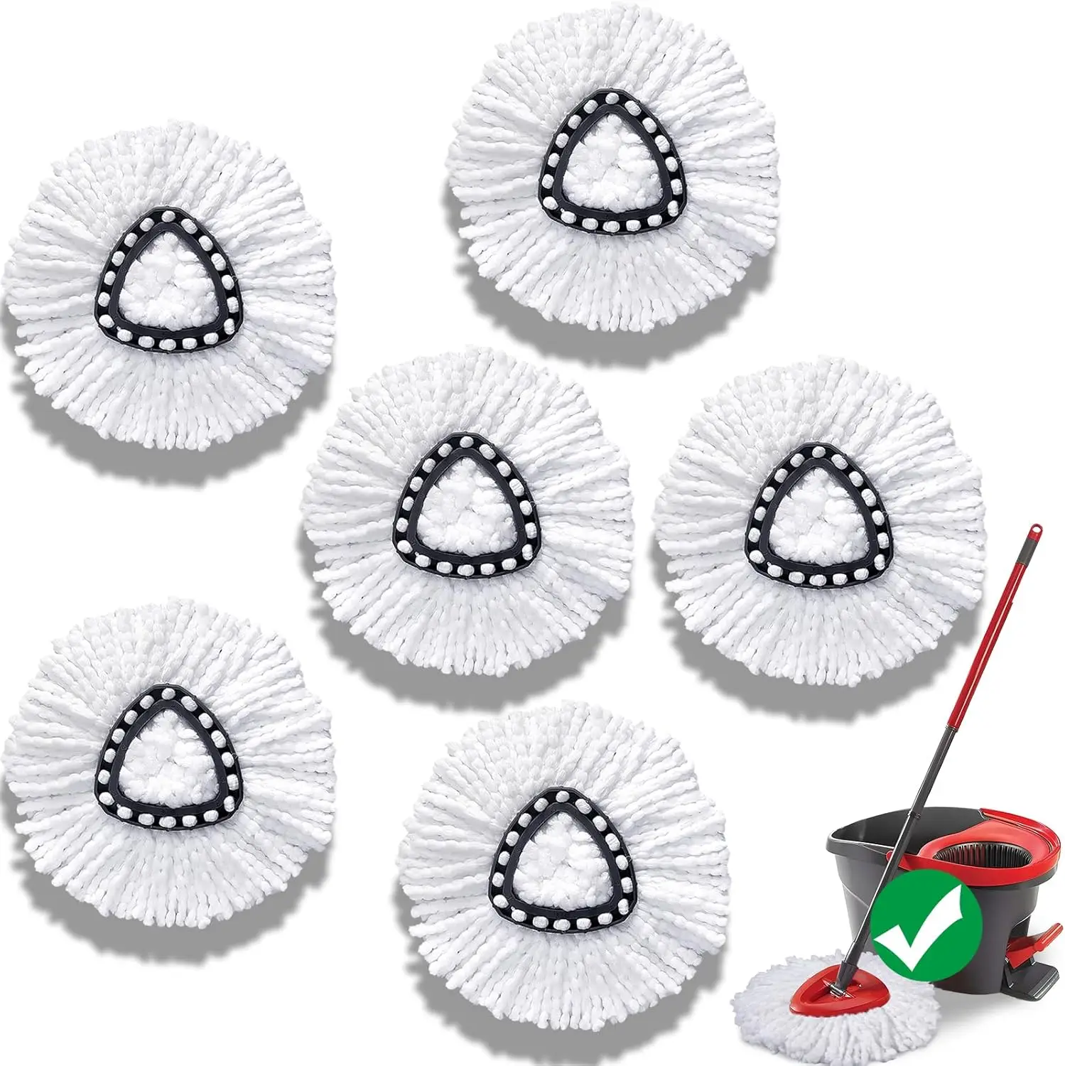 Microfiber Mop Head Replacement 6 Pack with 360° Swivel for O-Cedar Easy Wring 1-Tank System, Machine Washable Spin Mop Refills
Microfiber Mop Head Replacement 6 Pack with 360° Swivel for O-Cedar Easy Wring 1-Tank System, Machine Washable Spin Mop Refills