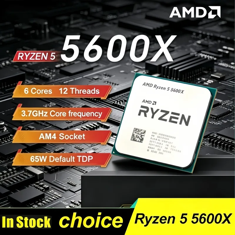 High Boost 4.6GHz AMD Ryzen 5 5600X Unlocked CPU 6-Core 12-Thread AM4 Socket Desktop Gaming Processor Delivered Unpackaged
High Boost 4.6GHz AMD Ryzen 5 5600X Unlocked CPU 6-Core 12-Thread AM4 Socket Desktop Gaming Processor Delivered Unpackaged