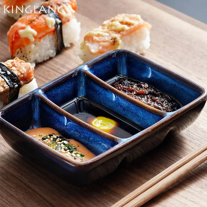 Kinglang Creative Ceramic Japanese Three Grid Saucer Restaurant Sushi Sauce Dish Barbecue Saucer Rectangular Dipping Dish
Kinglang Creative Ceramic Japanese Three Grid Saucer Restaurant Sushi Sauce Dish Barbecue Saucer Rectangular Dipping Dish