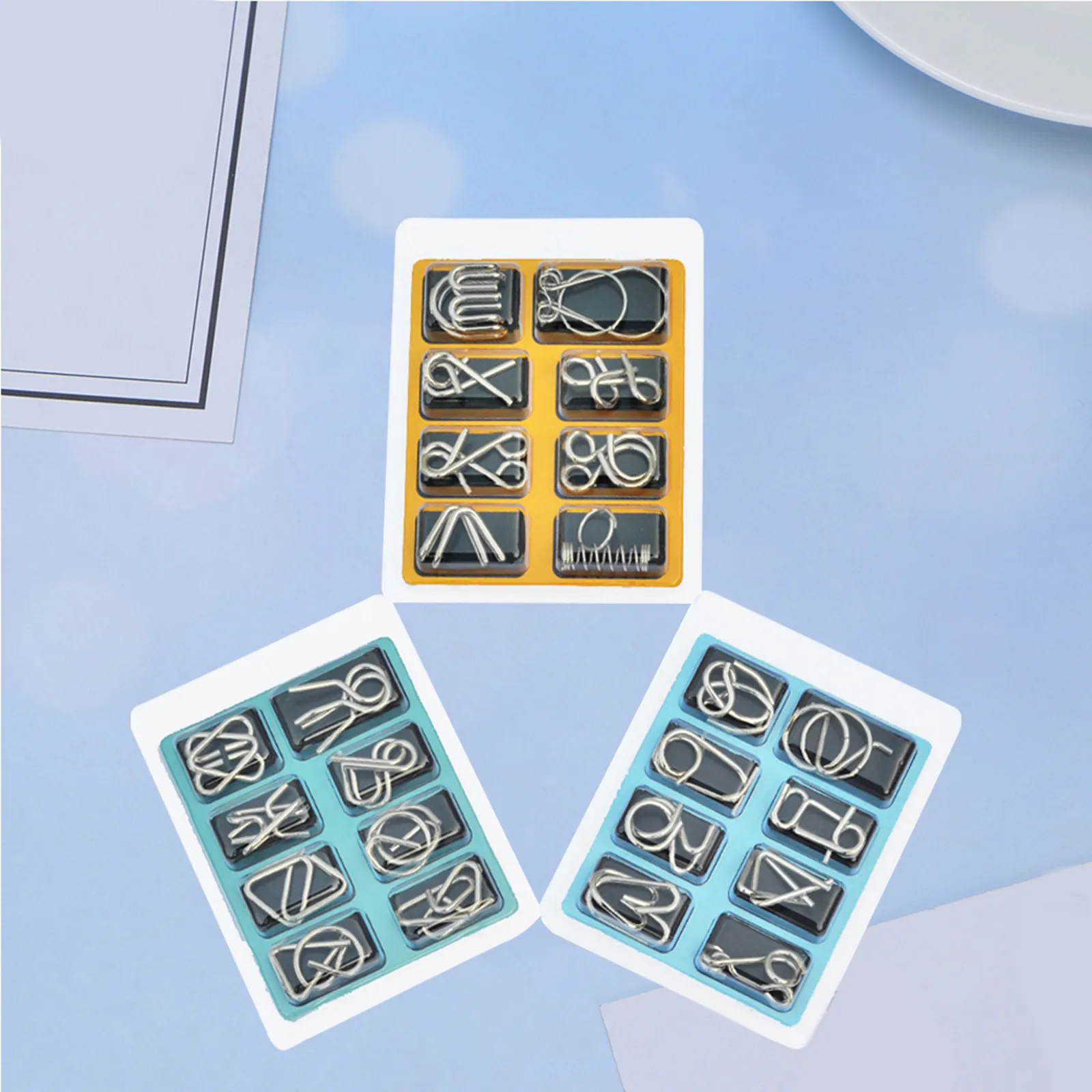 Puzzle Set Metal Ring Puzzle Multi-Style Intelligence Buckle Challenge Game for Kids Adults Board Game
Puzzle Set Metal Ring Puzzle Multi-Style Intelligence Buckle Challenge Game for Kids Adults Board Game