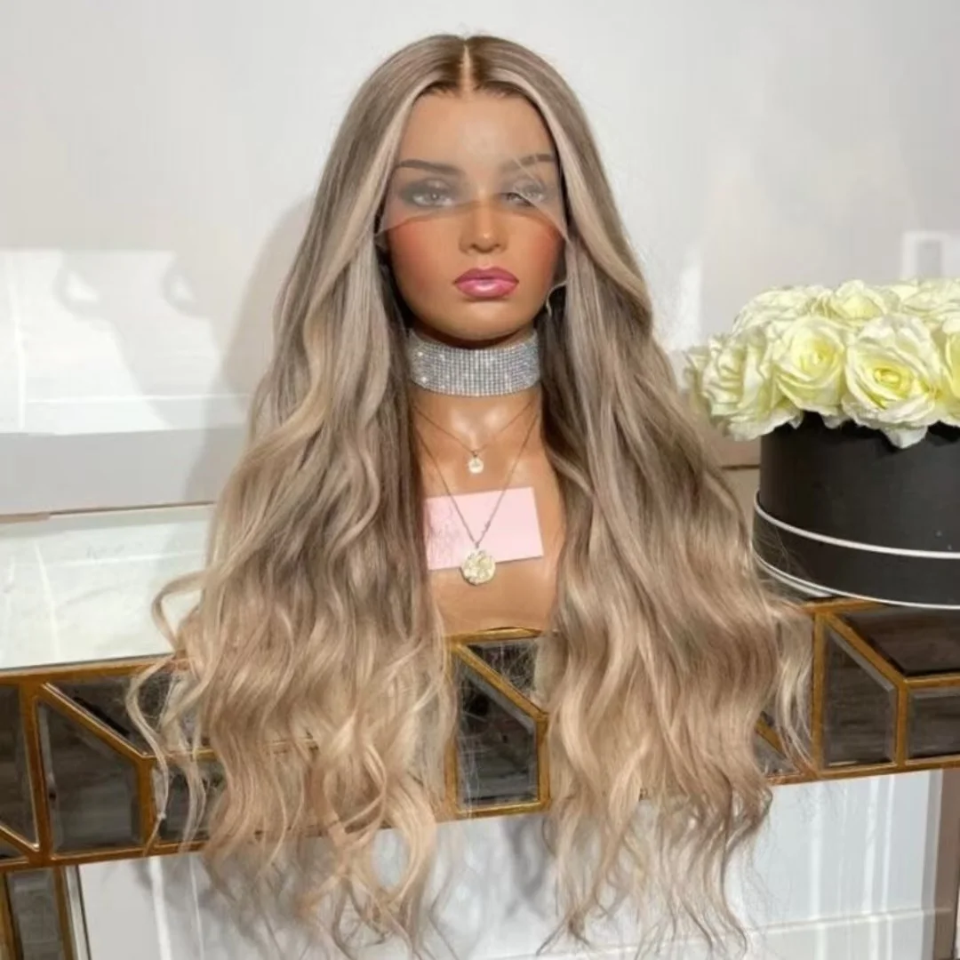 Luxury Synthetic Lace Wigs Body Wave Ombre Ash Brown blonde Wig Natural Hairline For Women Ladies Daily Use Good Quality
Luxury Synthetic Lace Wigs Body Wave Ombre Ash Brown blonde Wig Natural Hairline For Women Ladies Daily Use Good Quality