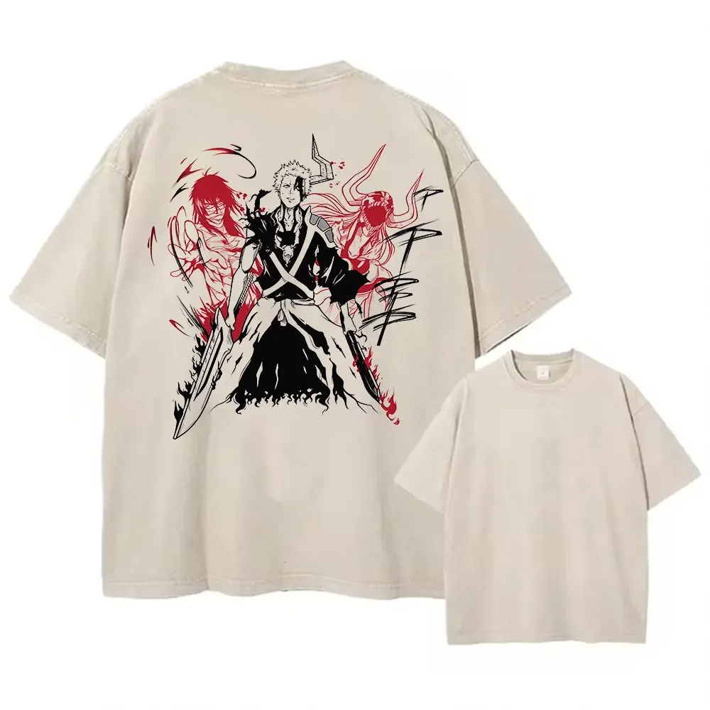 Washed Tshirts Y2K Summer Men Women Anime Bleach Print T-shirt Casual 100%Cotoon Punk Gothic Vintage Top Tee
Washed Tshirts Y2K Summer Men Women Anime Bleach Print T-shirt Casual 100%Cotoon Punk Gothic Vintage Top Tee