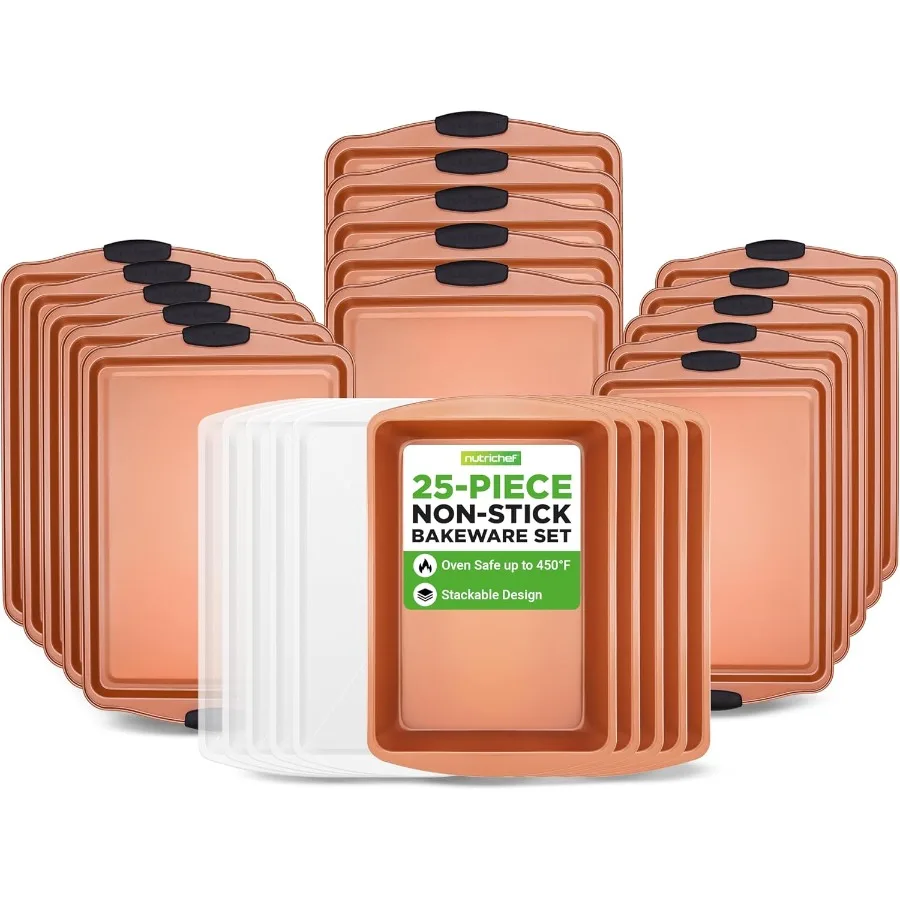 Набор форм для выпечки NutriChef, 25 предметов, формы для выпечки из углеродистой стали с антипригарным покрытием, в комплект входят 15 листов для печенья, 3 каждая, 13 дюймов, 17 дюймов, 15 дюймов с силиконовой рукой
Набор форм для выпечки NutriChef, 25 предметов, формы для выпечки из углеродистой стали с антипригарным покрытием, в комплект входят 15 листов для печенья, 3 каждая, 13 дюймов, 17 дюймов, 15 дюймов с силиконовой рукой