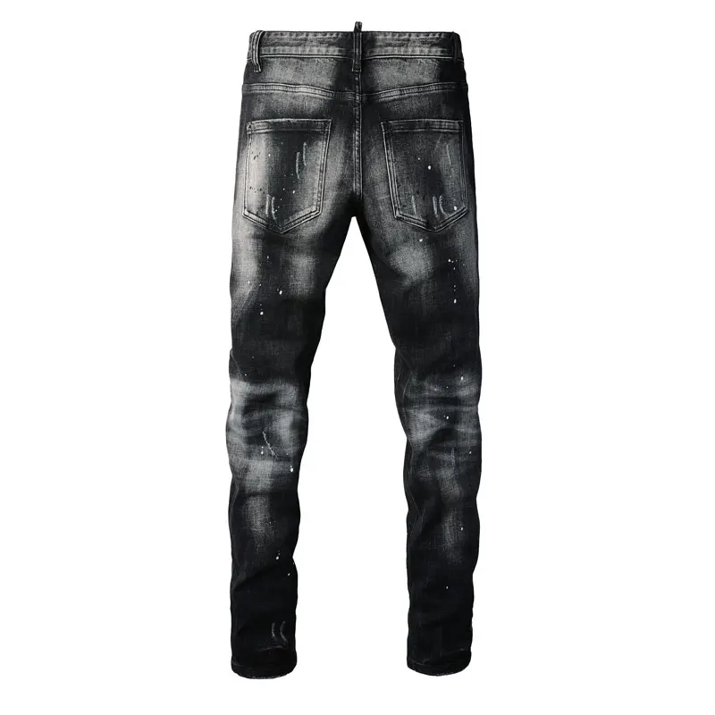 Fashionable new denim jeans with wrinkle resistance, elastic fit, slim fit, perforated, washed with nostalgia, black gray jeans,
Fashionable new denim jeans with wrinkle resistance, elastic fit, slim fit, perforated, washed with nostalgia, black gray jeans,