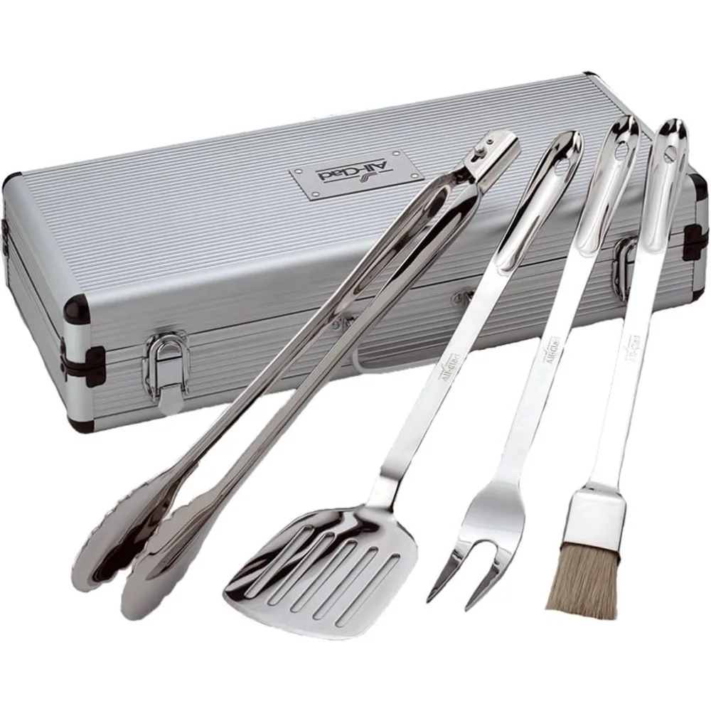 4-Piece All-Clad Professional Stainless Steel BBQ Tool Set with Case, Cookware Accessories, Silver
4-Piece All-Clad Professional Stainless Steel BBQ Tool Set with Case, Cookware Accessories, Silver