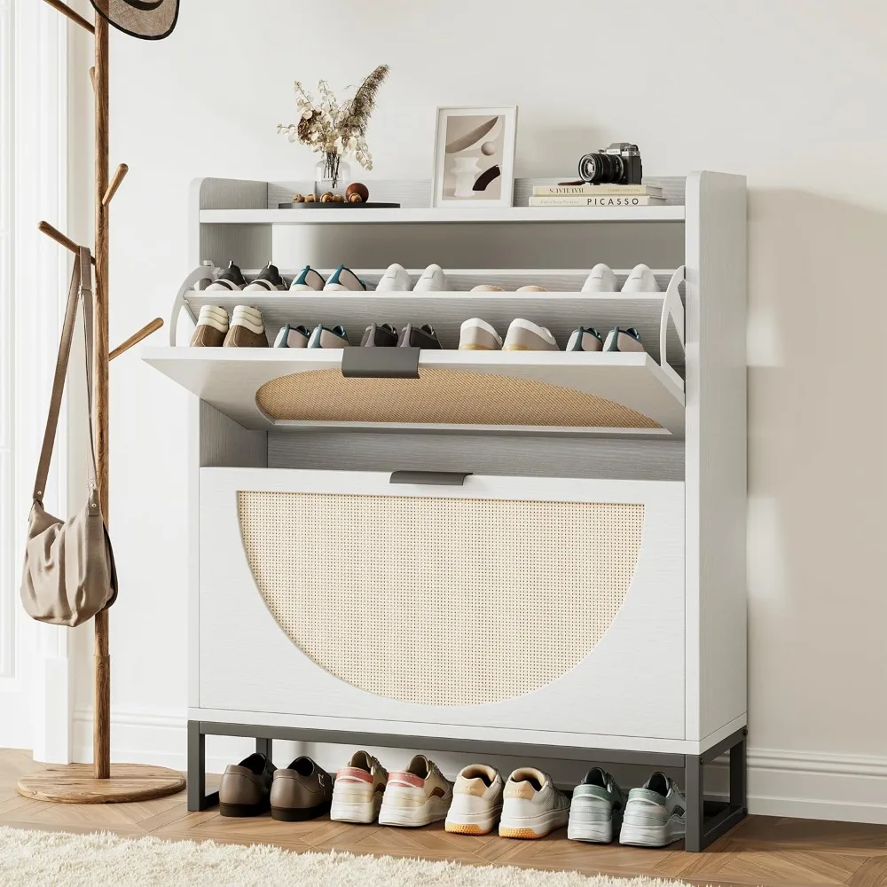 Shoe Storage Cabinet for Entryway Wooden Rattan Large Shoes Cabinet with Hidden 2 Flip Drawers Shoe Organizer, Customized
Shoe Storage Cabinet for Entryway Wooden Rattan Large Shoes Cabinet with Hidden 2 Flip Drawers Shoe Organizer, Customized