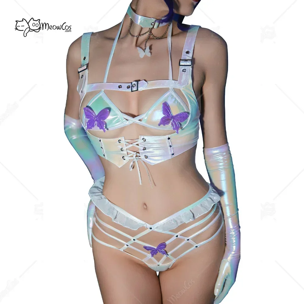 Meowcos Women Lingerie Sleepwear Sexy Costumes Set with Butterfly Decorations Flirty Bra and Panties with Corset
Meowcos Women Lingerie Sleepwear Sexy Costumes Set with Butterfly Decorations Flirty Bra and Panties with Corset