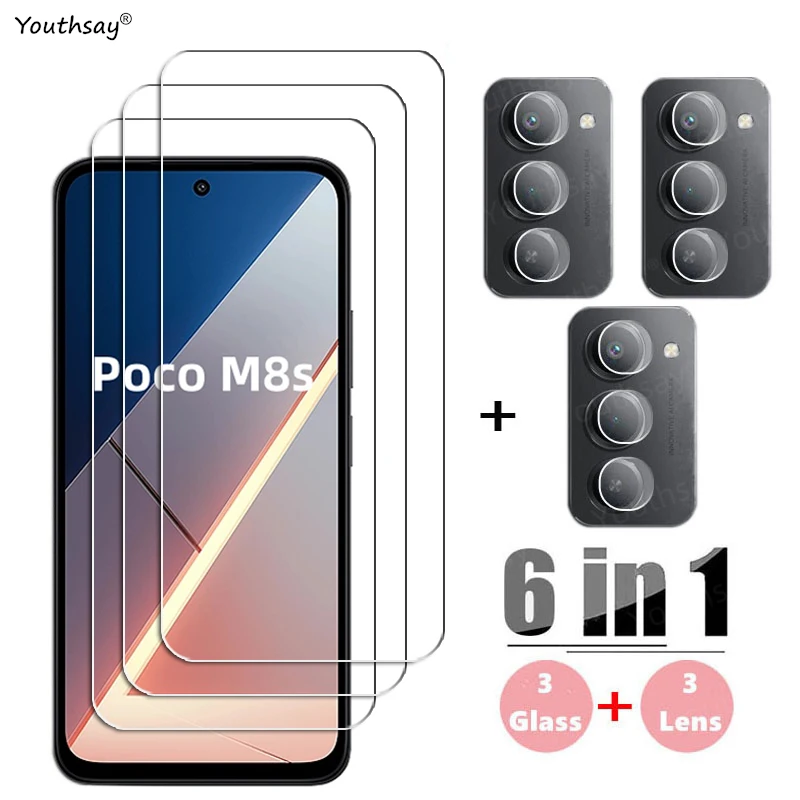 6in1 Full Gule Glass For Poco M8s Tempered Glass Poco M8s Screen Protector HD Protective Phone Lens Film For Poco M8s 5G
6in1 Full Gule Glass For Poco M8s Tempered Glass Poco M8s Screen Protector HD Protective Phone Lens Film For Poco M8s 5G