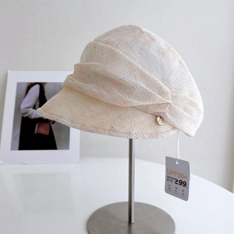 Spring and Summer Vintage Linen Newsboy Hat for Women, Fashionable Irregular Pleated Duckbill Cap, Thin and Breathable Artist Ha
Spring and Summer Vintage Linen Newsboy Hat for Women, Fashionable Irregular Pleated Duckbill Cap, Thin and Breathable Artist Ha