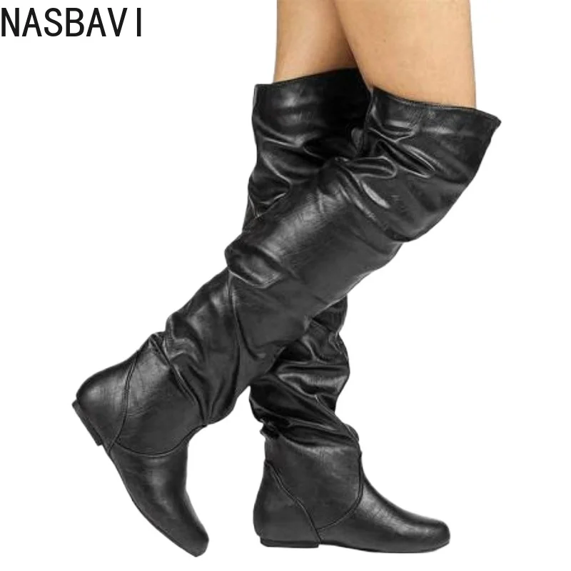 NASBAVI Over The Knee Boots Women Pu Elastic Boots Female Round Toe Shoes Concise Flat Shoes Autumn Winter 2025 Plus Size 34-48
NASBAVI Over The Knee Boots Women Pu Elastic Boots Female Round Toe Shoes Concise Flat Shoes Autumn Winter 2025 Plus Size 34-48