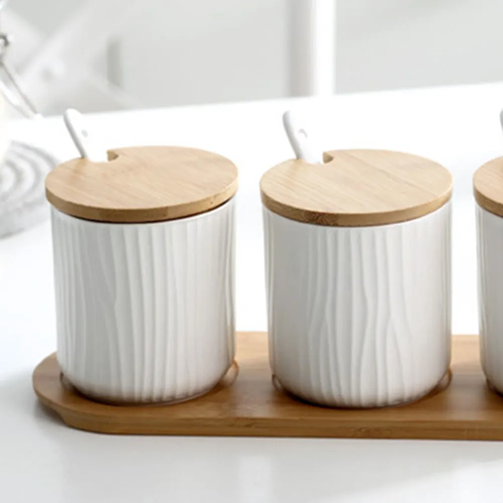 9 .5x28.5cm Seasoning Jar Set Jars with Lids Pots Salt Container Spice Tool Ceramics Condiment Sugar Bowls
9 .5x28.5cm Seasoning Jar Set Jars with Lids Pots Salt Container Spice Tool Ceramics Condiment Sugar Bowls