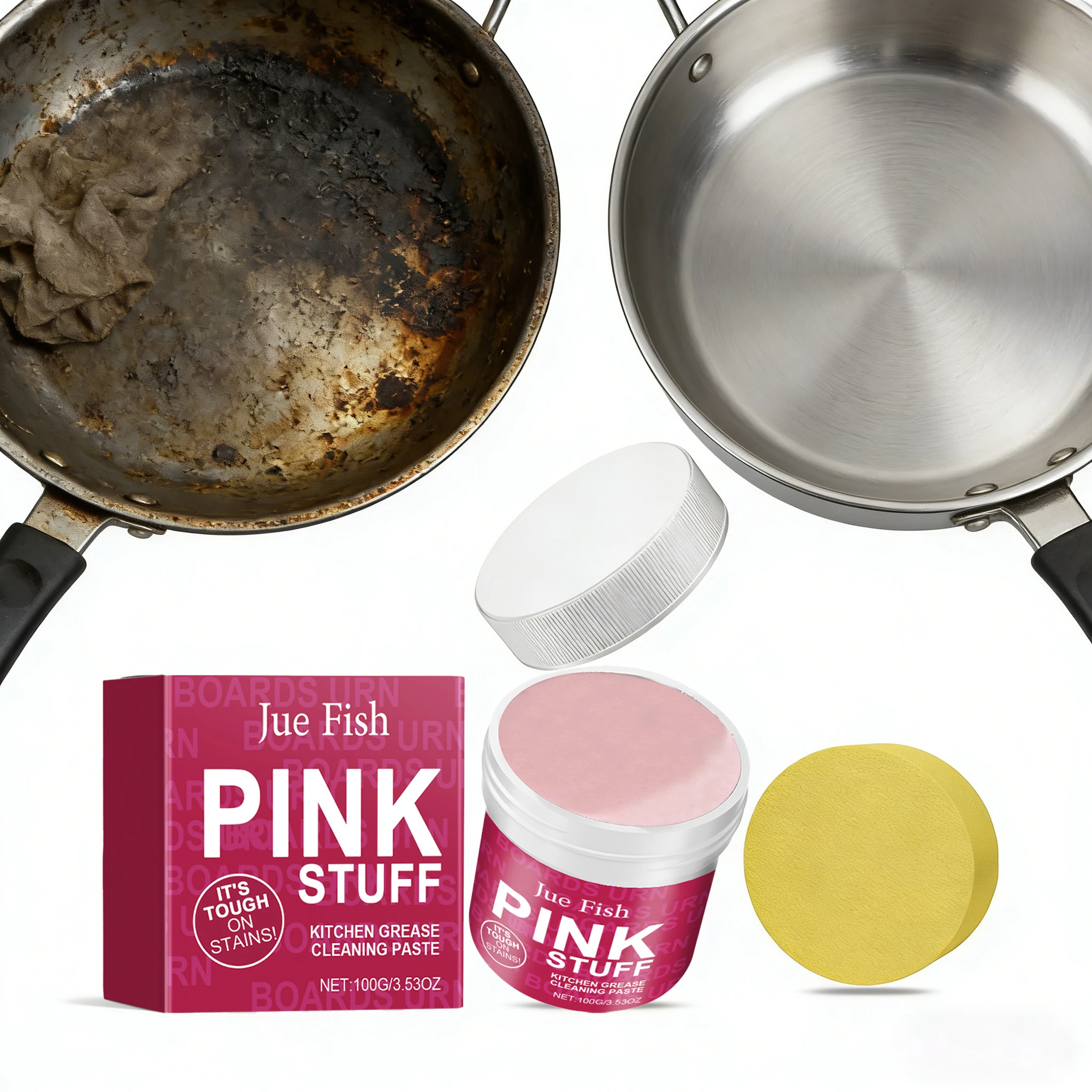 100G Kitchen Oil Removal Cream Multi-purpose Stain Remover Mild Effective Clean Heavy Oil & Grease All Purpose Household Cleaner
100G Kitchen Oil Removal Cream Multi-purpose Stain Remover Mild Effective Clean Heavy Oil & Grease All Purpose Household Cleaner