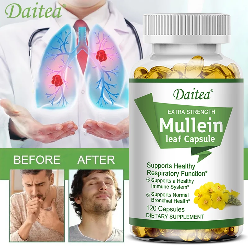 Mullein Extract Capsules, Suitable For Lung & Bronchial Cleanse for Smokers - Respiratory Health Support, Gut Health
Mullein Extract Capsules, Suitable For Lung & Bronchial Cleanse for Smokers - Respiratory Health Support, Gut Health