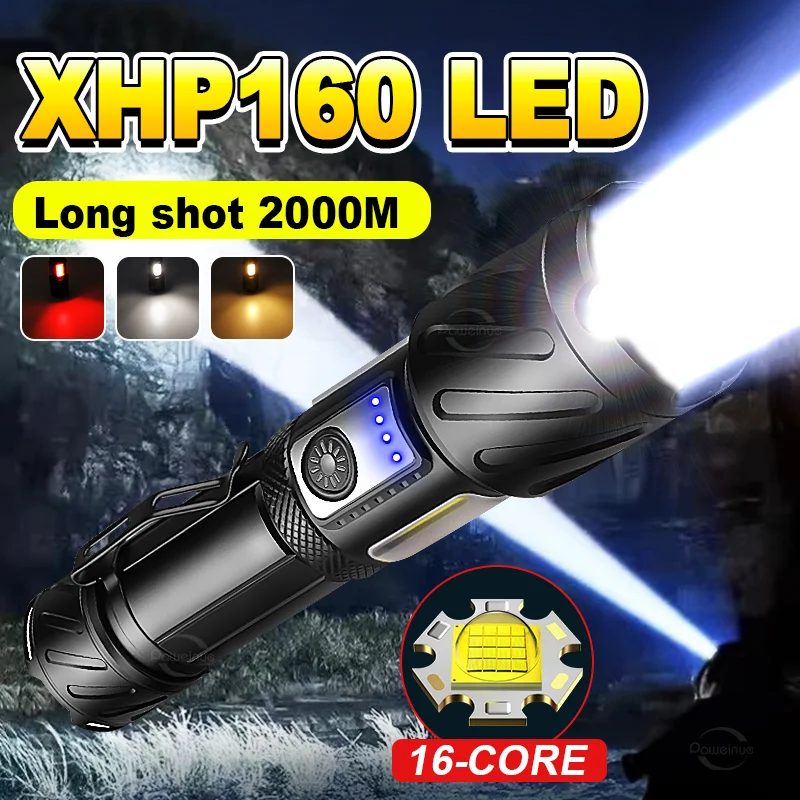 Светодиодный фонарик XHP160 с мощным светом, 1000000 лм, высокомощный фонарь, перезаряжаемая лампа 18650, COB-светильник для кемпинга на открытом воздухе с функцией Power Bank
Светодиодный фонарик XHP160 с мощным светом, 1000000 лм, высокомощный фонарь, перезаряжаемая лампа 18650, COB-светильник для кемпинга на открытом воздухе с функцией Power Bank