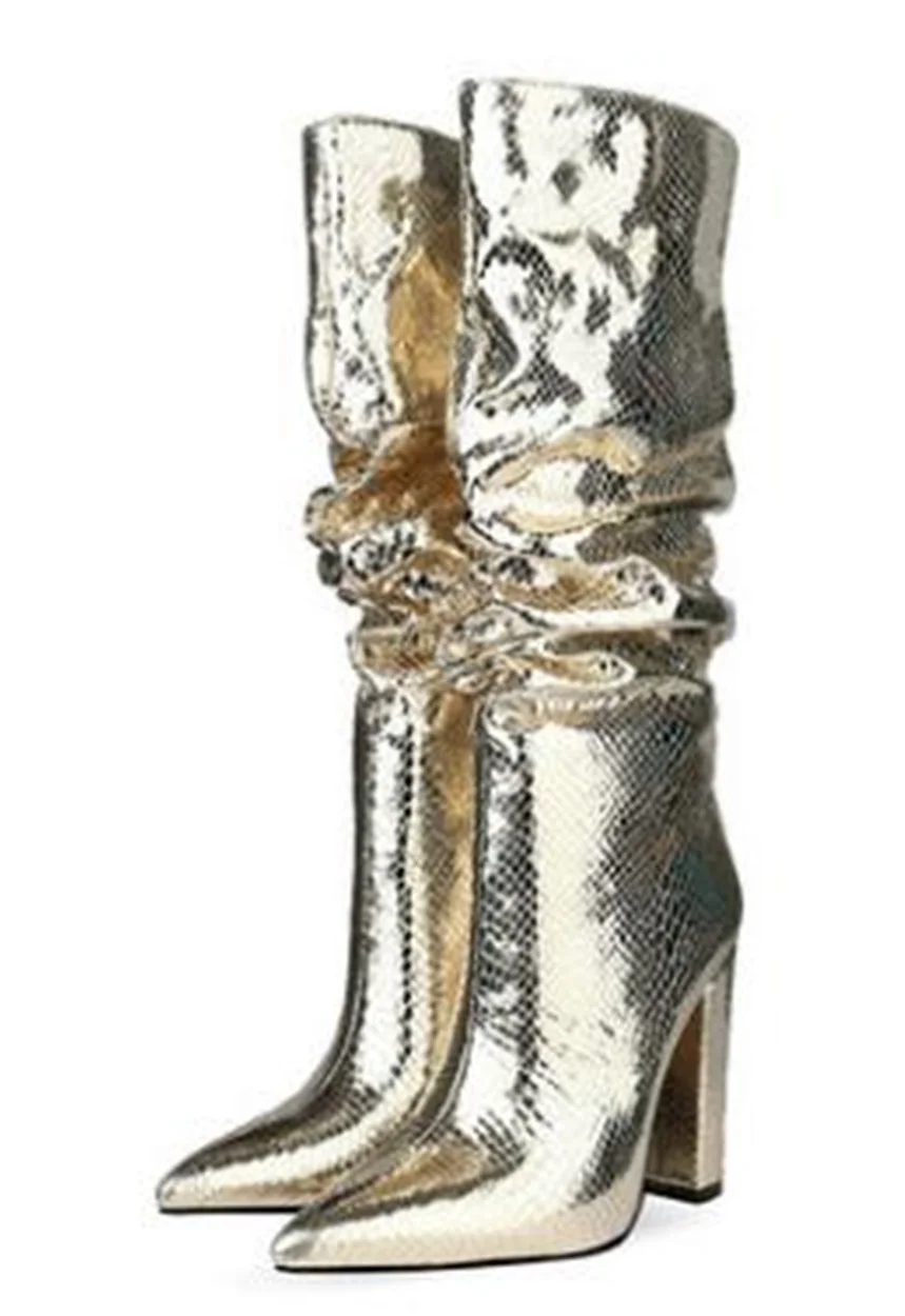 Spring Winter Women Knee High Boot Silver Gold Women Pointed Toe Sexy Boots Square High Heels Shoes Female Long Boots
Spring Winter Women Knee High Boot Silver Gold Women Pointed Toe Sexy Boots Square High Heels Shoes Female Long Boots