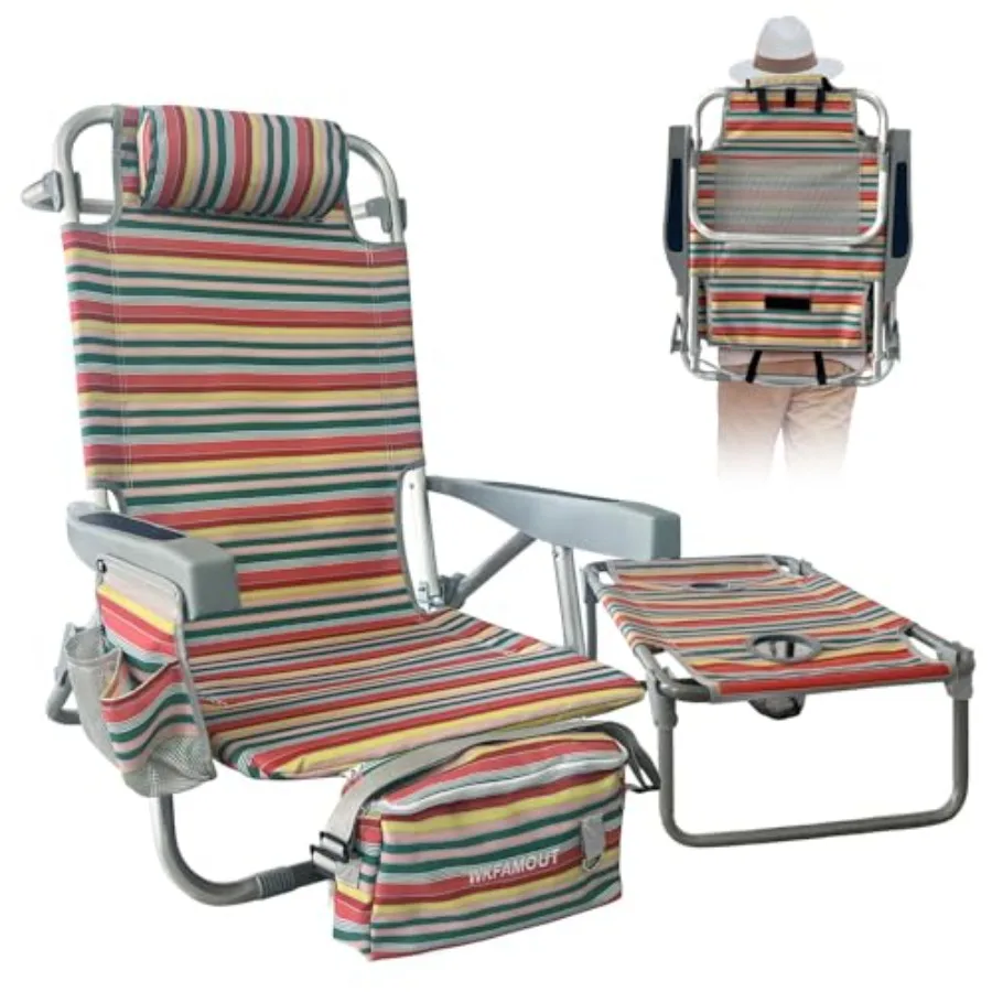 Backpack Beach Chair Aluminum with Folding Camping Table 5-Position Lay Flat Lounge Chair Outdoor for Adults with Insulated Coo
Backpack Beach Chair Aluminum with Folding Camping Table 5-Position Lay Flat Lounge Chair Outdoor for Adults with Insulated Coo