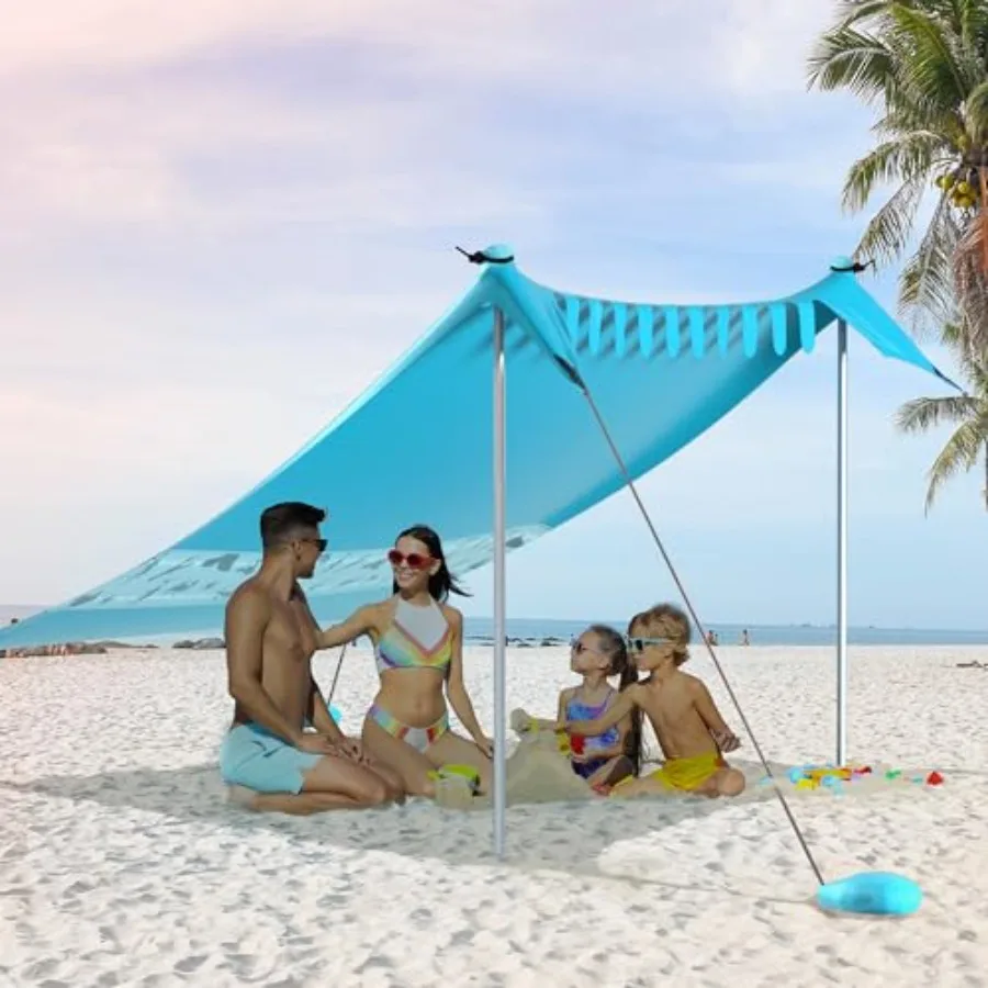 Beach Tent Sun Shelter for 5 Person, Blue Polyester with UPF50+ Protection, Portable 8x7FT Outdoor Canopy with 2 Stability Pole
Beach Tent Sun Shelter for 5 Person, Blue Polyester with UPF50+ Protection, Portable 8x7FT Outdoor Canopy with 2 Stability Pole