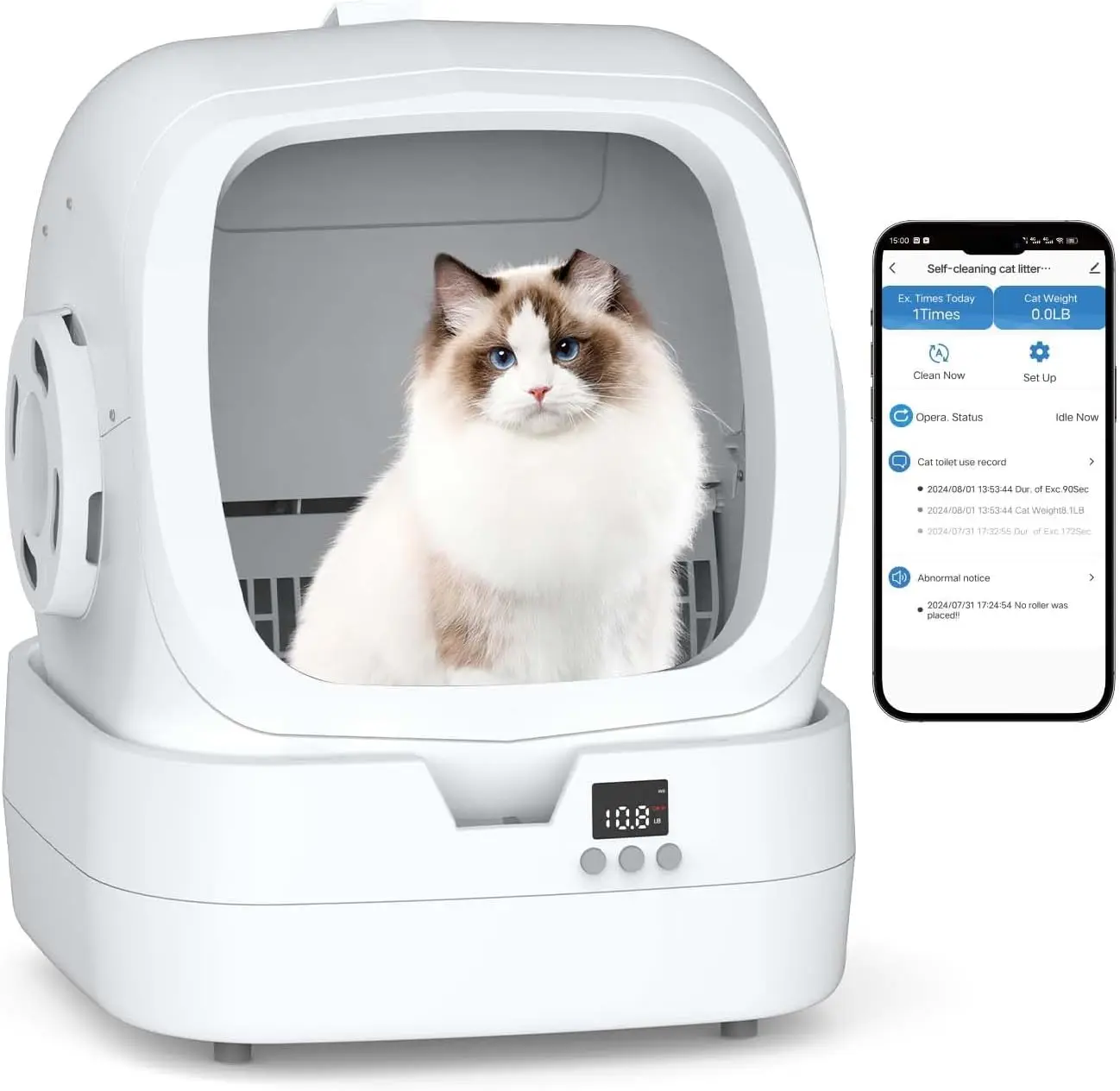 Self Cleaning Automatic Cat Litter Box App Control Weight Monitoring Ultra Quiet Anti Pinch Suitable For Medium Cats Kittens Whi
Self Cleaning Automatic Cat Litter Box App Control Weight Monitoring Ultra Quiet Anti Pinch Suitable For Medium Cats Kittens Whi