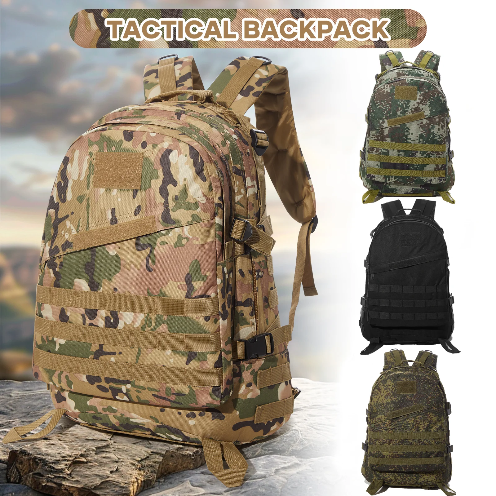 Camouflage Tactical Backpack Men 3D Multi-camo Outdoor Sport Fishing Hunting Backpack Travel Backpack Climbing Mountaineering
Camouflage Tactical Backpack Men 3D Multi-camo Outdoor Sport Fishing Hunting Backpack Travel Backpack Climbing Mountaineering