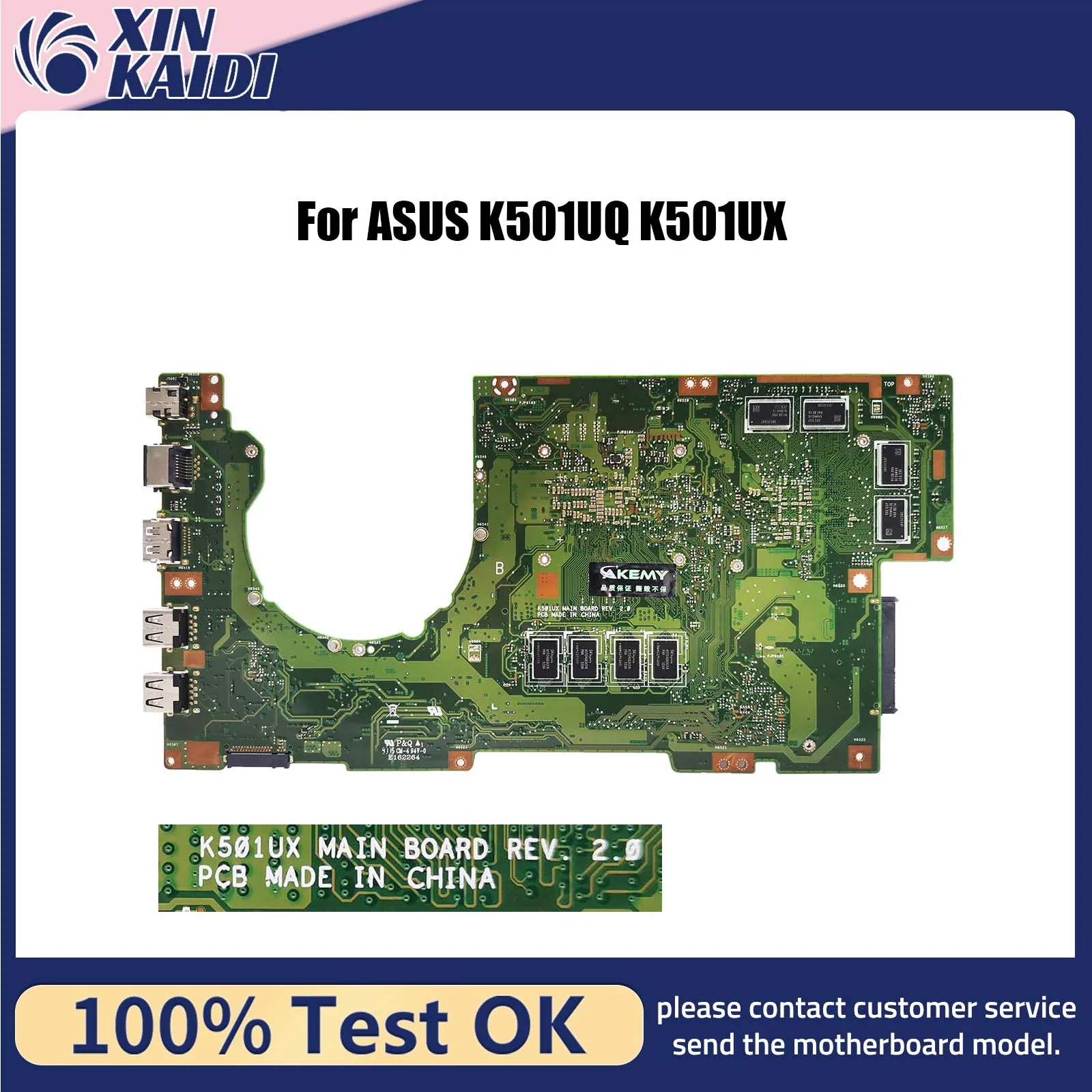 K501UX Mainboard For ASUS K501UB K501UQ A501U U5000 K501UXM Laptop Motherboard CPU I3 I5 I7 6th Gen 4G/8G RAM DDR3
K501UX Mainboard For ASUS K501UB K501UQ A501U U5000 K501UXM Laptop Motherboard CPU I3 I5 I7 6th Gen 4G/8G RAM DDR3