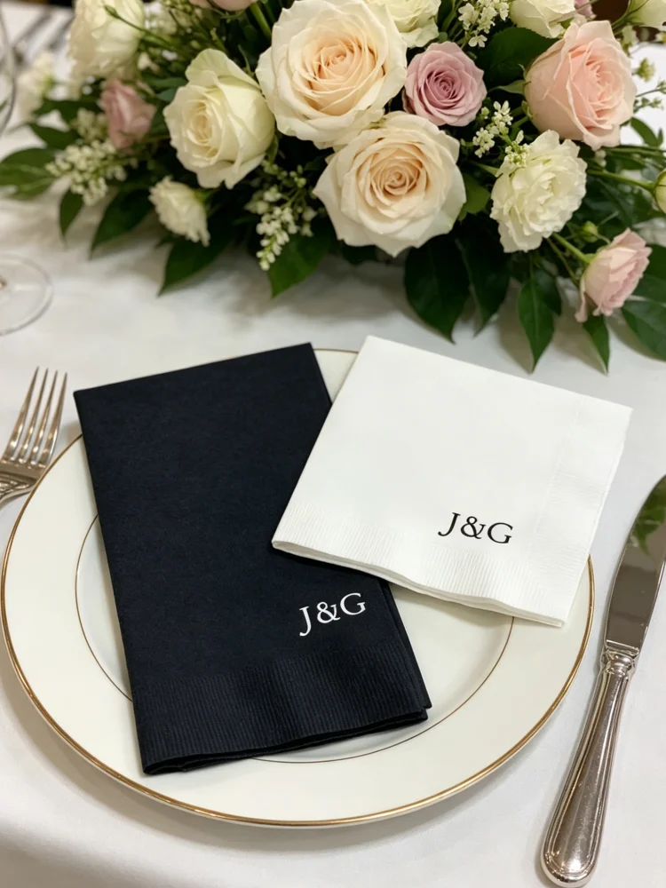 Custom Printed Wedding Cocktail Beverage Luncheon Napkins, Disposable Table Guest Towels for Wedding
Custom Printed Wedding Cocktail Beverage Luncheon Napkins, Disposable Table Guest Towels for Wedding
