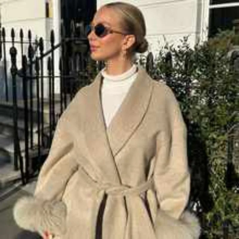 FL однотонное шерстяное короткое пальто на шнуровке, женское элегантное свободное пальто с меховым поясом и лацканами, куртка с длинными рукавами, осень 2026, женская верхняя одежда для пригородных поездок
FL однотонное шерстяное короткое пальто на шнуровке, женское элегантное свободное пальто с меховым поясом и лацканами, куртка с длинными рукавами, осень 2026, женская верхняя одежда для пригородных поездок