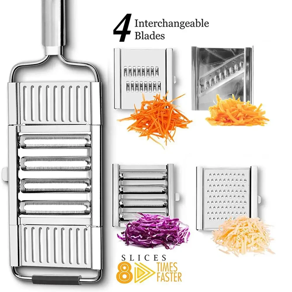 4 in 1 Vegetable Slicer Multi-Purpose Grater Cutter Peeler for Fruits Potato Peeler Carrot Grater Vegetables Kitchen Accessories
4 in 1 Vegetable Slicer Multi-Purpose Grater Cutter Peeler for Fruits Potato Peeler Carrot Grater Vegetables Kitchen Accessories