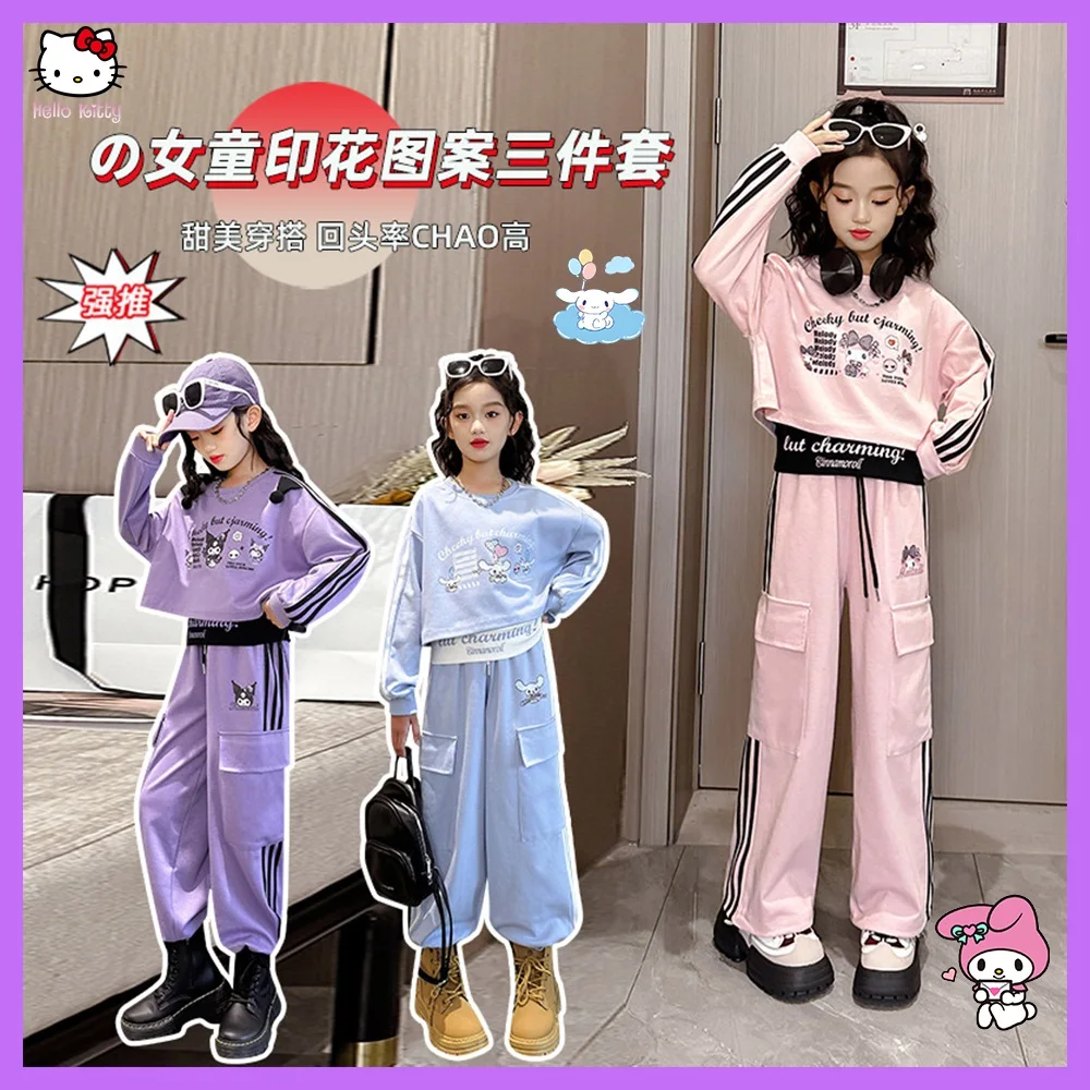 Anime Sanrioed Kuromi Cinnamoroll Melody Kids Girls Y2K 3Pcs Clothes Sets Korean Style Autumn Sweater Tank Top Pants Sportswear
Anime Sanrioed Kuromi Cinnamoroll Melody Kids Girls Y2K 3Pcs Clothes Sets Korean Style Autumn Sweater Tank Top Pants Sportswear