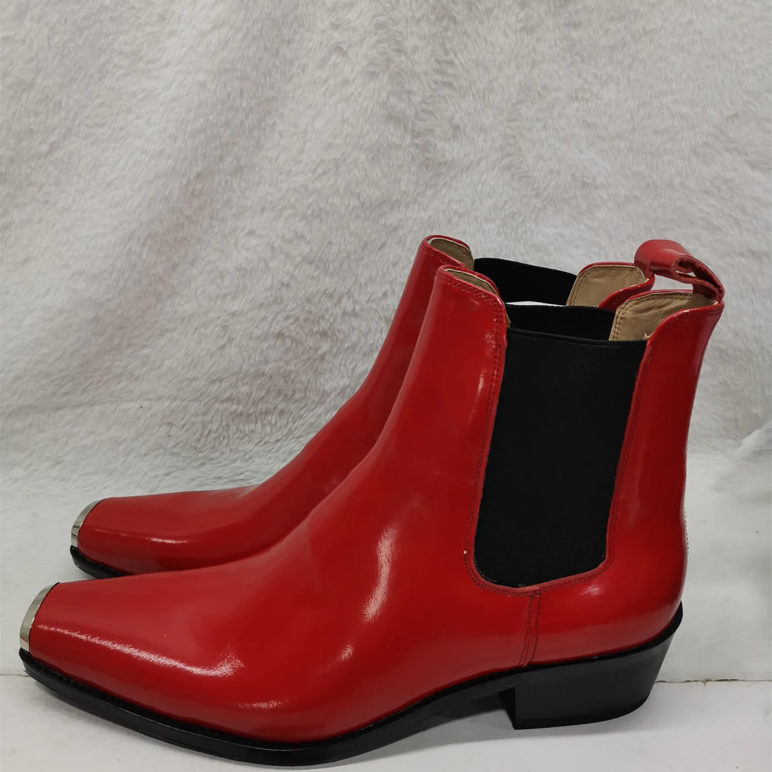Chunky Heel Genuine Leather Ankle Boots Metal Decor Pointed Toe Chelsea Boots for Men Side Zip Male Western Cowboys Boots
Chunky Heel Genuine Leather Ankle Boots Metal Decor Pointed Toe Chelsea Boots for Men Side Zip Male Western Cowboys Boots