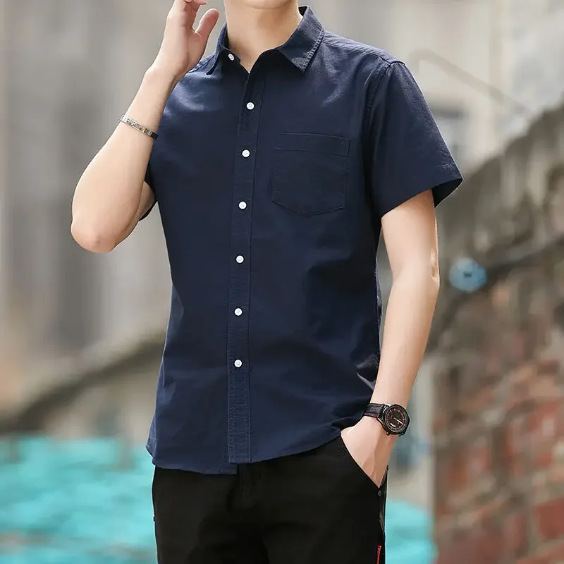 Men's Shirt and Blouse Plain Short Sleeve Clothes Business Male Top with Pocket Formal for Office High Quality Designer Xxl Asia
Men's Shirt and Blouse Plain Short Sleeve Clothes Business Male Top with Pocket Formal for Office High Quality Designer Xxl Asia