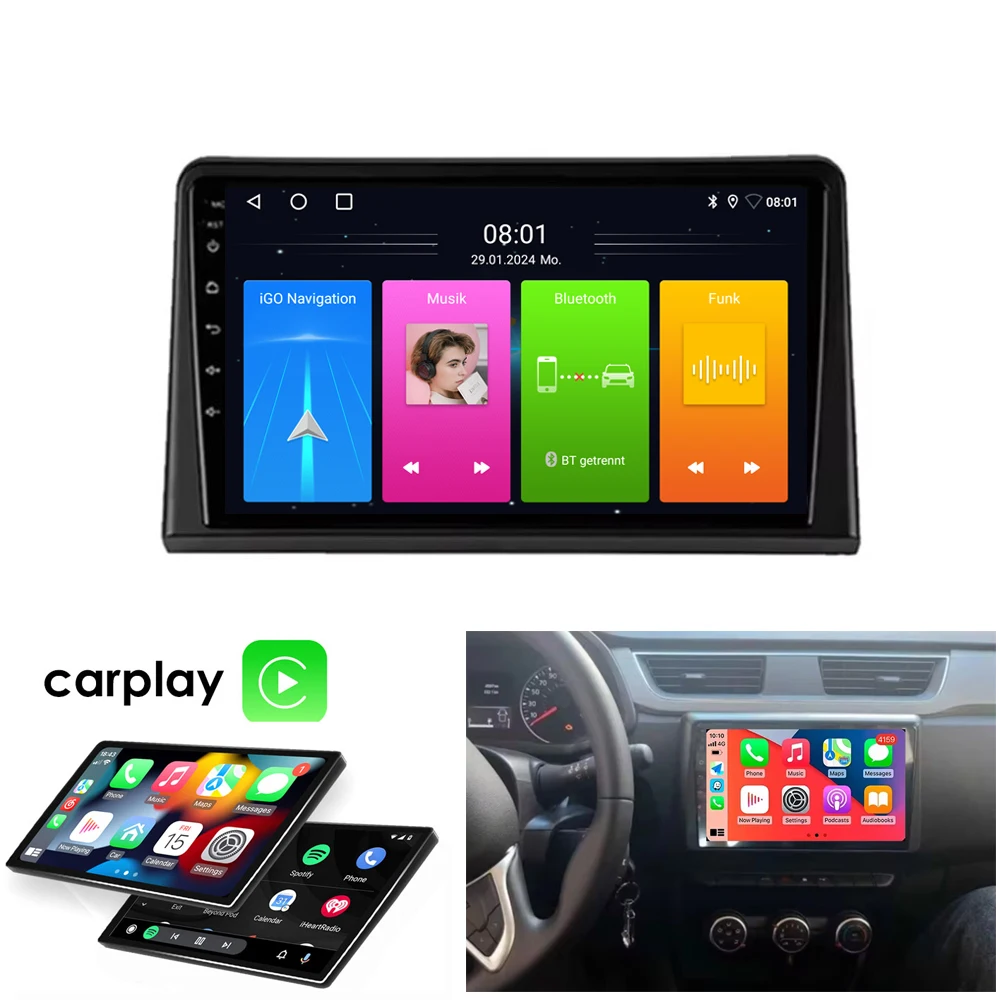 Автомобильный радиоприемник на Android 9 дюймов с GPS-навигацией для Renault Express, Kasten Van 2021/05-2024/12, лампа стоп-сигнала с тормозом
Автомобильный радиоприемник на Android 9 дюймов с GPS-навигацией для Renault Express, Kasten Van 2021/05-2024/12, лампа стоп-сигнала с тормозом