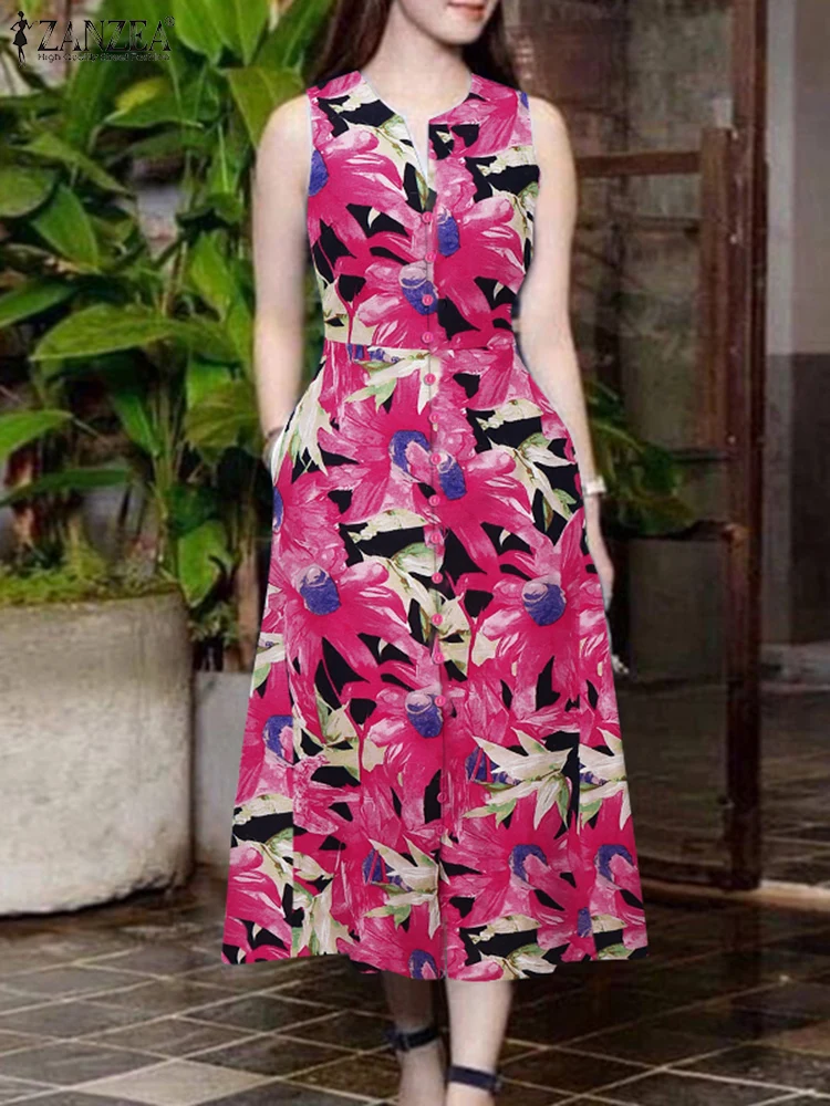 ZANZEA 2025 Summer Woman Vestidos Fashion Casual Commuting Sleeveless Midi Dresses V-Neck Cotton Floral Print A-line Robes Femme
ZANZEA 2025 Summer Woman Vestidos Fashion Casual Commuting Sleeveless Midi Dresses V-Neck Cotton Floral Print A-line Robes Femme