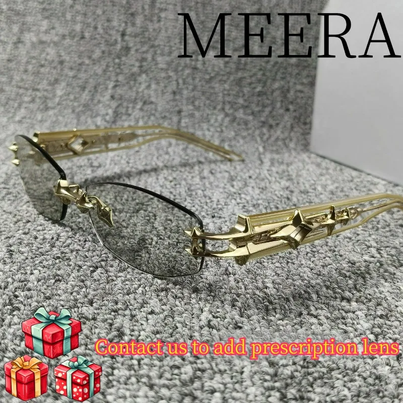 Korea Lightweight Titanium Gm Frameless Rimless Sunglasses Women 2026 Gothic Thorn Metal Carving UV400 Outdoor Driving Sun Shade
Korea Lightweight Titanium Gm Frameless Rimless Sunglasses Women 2026 Gothic Thorn Metal Carving UV400 Outdoor Driving Sun Shade