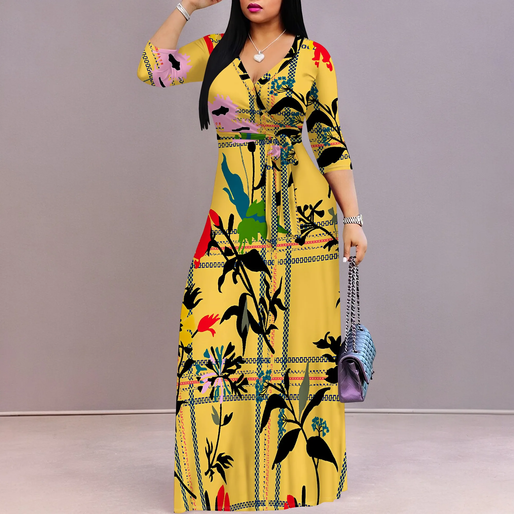 Pullover Sexy V Neck Short Sleeve Loose Long Dress for Women Fashion Printed Summer Beach Party Casual Maxi Dresses
Pullover Sexy V Neck Short Sleeve Loose Long Dress for Women Fashion Printed Summer Beach Party Casual Maxi Dresses