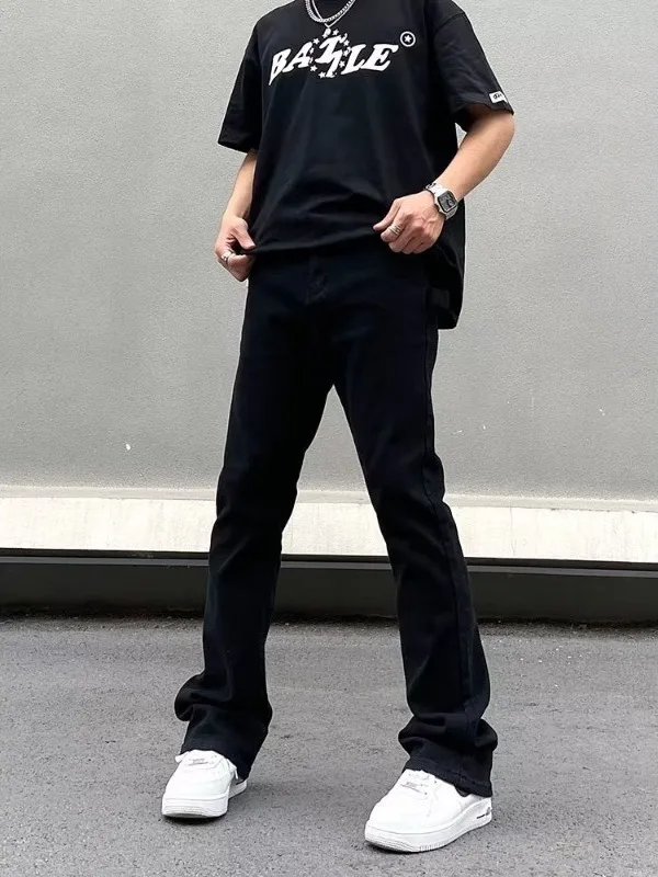 Bla Casual Loose Straight Leg Slimming Long Jeans Men's High Street Micro Flared Denim Pants mid Waist Zipper Closure
Bla Casual Loose Straight Leg Slimming Long Jeans Men's High Street Micro Flared Denim Pants mid Waist Zipper Closure