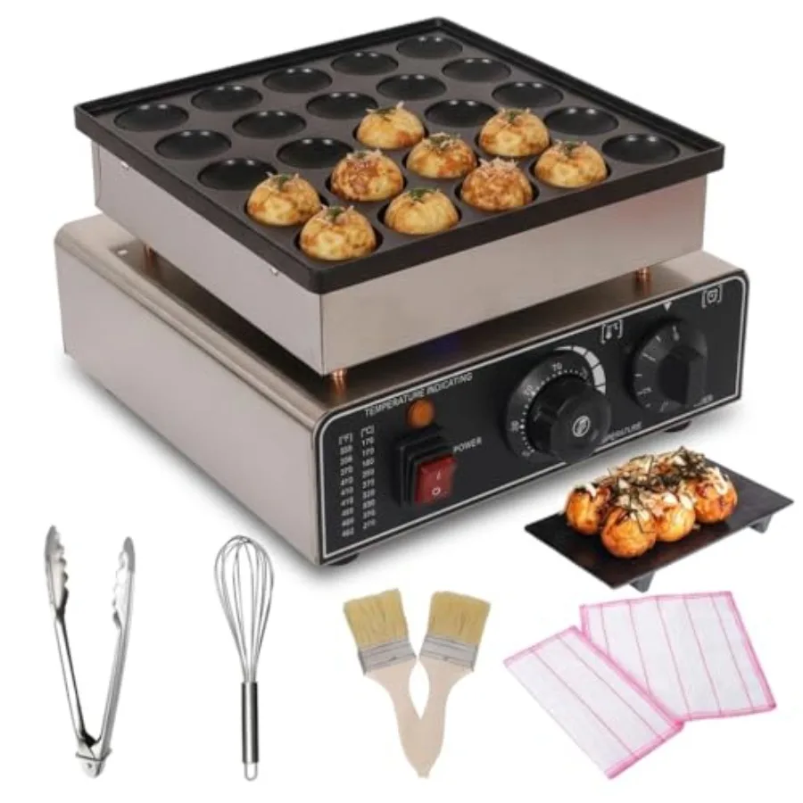 Electric 25-Hole Mini Pancake Maker for family breakfast and party snacks, non-stick coated, black, fast heating and even cooki
Electric 25-Hole Mini Pancake Maker for family breakfast and party snacks, non-stick coated, black, fast heating and even cooki