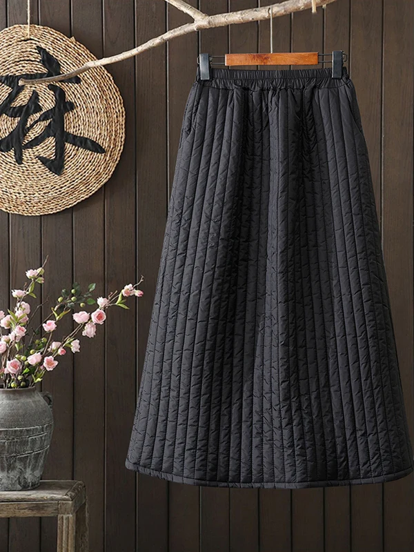 Retro Quilted Cotton Thiened A-Line Skirt Women's Winter New Loose Casual High Waist Warm Mid-Length Skirt
Retro Quilted Cotton Thiened A-Line Skirt Women's Winter New Loose Casual High Waist Warm Mid-Length Skirt