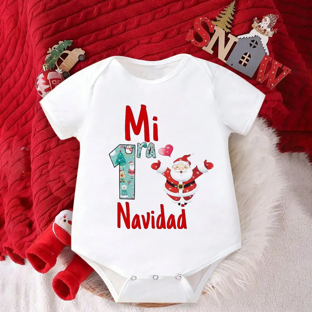 My 1st Christmas Santa Spanish Print Baby Jumpsuit Christmas Party Newborn Short Sleeve Bodysuit Infant Holiday Outfit Romper
My 1st Christmas Santa Spanish Print Baby Jumpsuit Christmas Party Newborn Short Sleeve Bodysuit Infant Holiday Outfit Romper