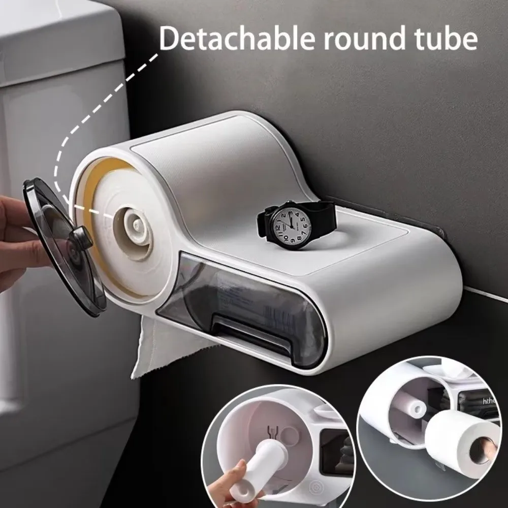 Wall Mounted Toilet Paper Storage Box Waterproof Plastic Material Bathroom Paper Holder Phone Holder Free Punching
Wall Mounted Toilet Paper Storage Box Waterproof Plastic Material Bathroom Paper Holder Phone Holder Free Punching