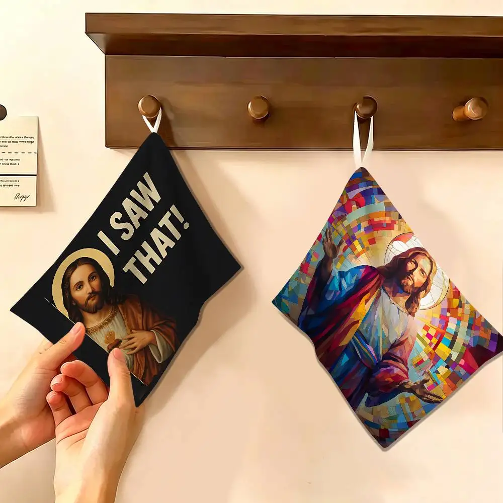 Jesus I Saw That Soft Polyester Cotton Towel, Hanging Kitchen Style Hand Wiping Cloth for Restaurant Home
Jesus I Saw That Soft Polyester Cotton Towel, Hanging Kitchen Style Hand Wiping Cloth for Restaurant Home