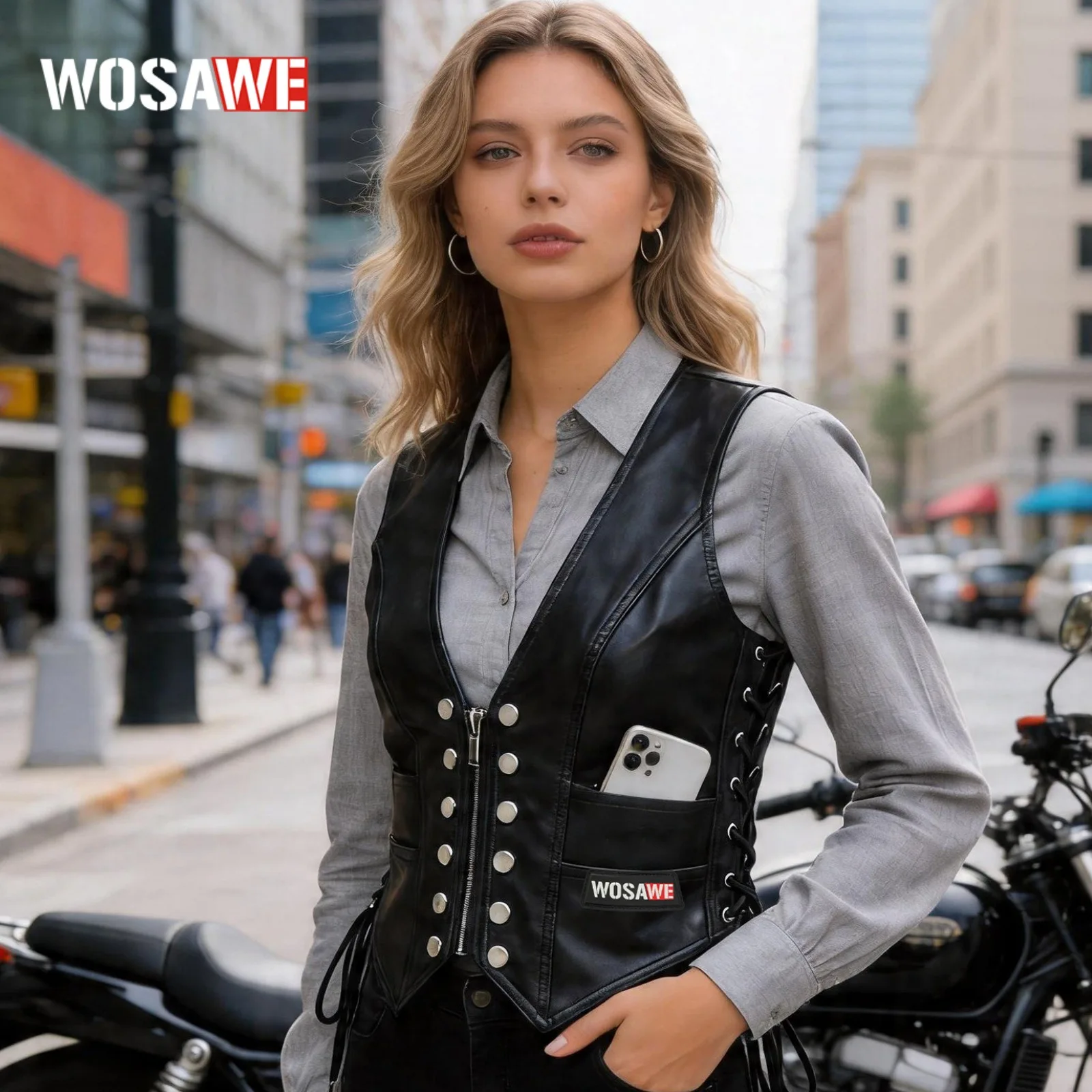 WOSAWE Women’s Spring Summer Motorcycle Vest Sexy Slim Fit Biker Jacket Riding Apparel Top Motorbike Casual Coat
WOSAWE Women’s Spring Summer Motorcycle Vest Sexy Slim Fit Biker Jacket Riding Apparel Top Motorbike Casual Coat