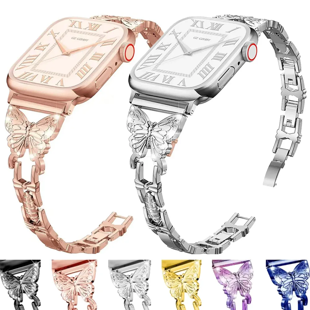 Butterfly Style Metal Strap For Apple Watch Ultra 49mm 10 42mm 46mm 9 8 7 45mm 41mm Bracelet iWatch 6 5 4 SE 40mm 44mm wristband
Butterfly Style Metal Strap For Apple Watch Ultra 49mm 10 42mm 46mm 9 8 7 45mm 41mm Bracelet iWatch 6 5 4 SE 40mm 44mm wristband