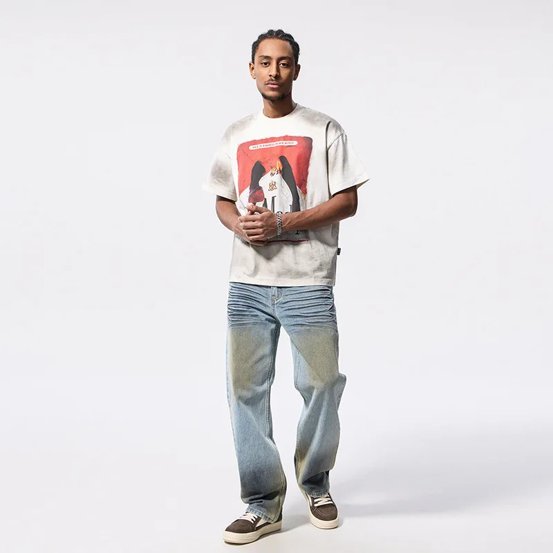 New American high street high-end hip-hop retro simple loose loose versatile casual straight personalized jeans men's models
New American high street high-end hip-hop retro simple loose loose versatile casual straight personalized jeans men's models