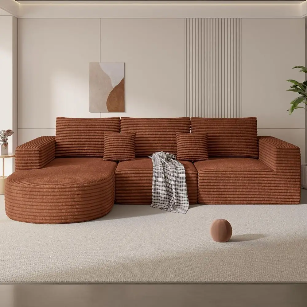 110 Sectional Sofa, Cloud-Style Living Room Couch, Deep Seated with Chaise, Easy Assembly, Brown, 1 Piece
110 Sectional Sofa, Cloud-Style Living Room Couch, Deep Seated with Chaise, Easy Assembly, Brown, 1 Piece