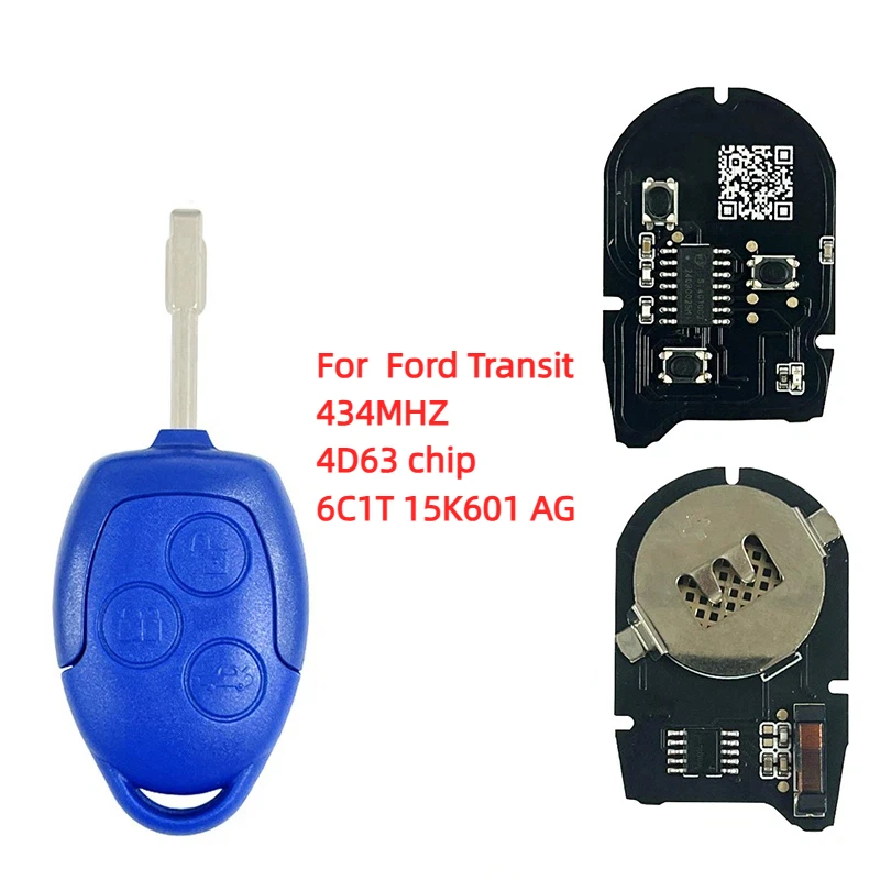 3 Buttons 4D63 Chip 434Mhz Remote Key 434MHZ FCC 6C1T 15K601 AG For Ford Transit 2016+
3 Buttons 4D63 Chip 434Mhz Remote Key 434MHZ FCC 6C1T 15K601 AG For Ford Transit 2016+