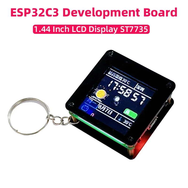 ESP32 C3 Development Board 1.44 Inch LCD Desktop Small Ornaments Portable Carry-on Pendant LVGL Spaceman ST7735 Weather Display
ESP32 C3 Development Board 1.44 Inch LCD Desktop Small Ornaments Portable Carry-on Pendant LVGL Spaceman ST7735 Weather Display